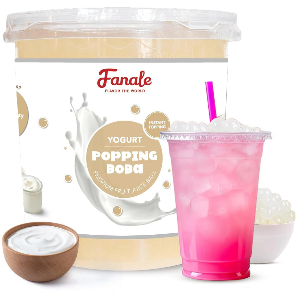 Fanale Yogurt Popping Boba Pearls for Bubble Tea and Drinks, 7 lb, 4 Packs