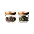 Glass Jars with Airtight Wood Lids - 25 OZ / 750 ML Kitchen Pantry Storage Containers, Decorative Canister for Chia Seed, Coffee Bean, Sugar, Spice, Cereal, Oats, Cookie, Candy, Tea, Nuts, Set of 2