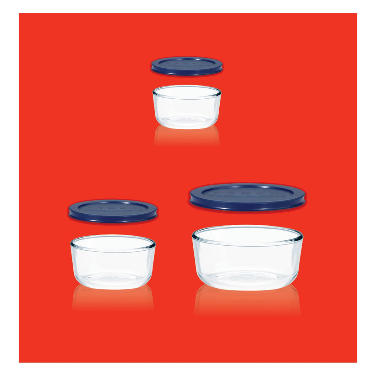 Pyrex Simply Store (3-Pack) Glass Food Storage Containers Set (2, 4, 7 Cup)