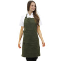 Bravo Business Wear | Green Verona Gabardine Apron – Design for Men and women with neck adjuster, Anti-lint fabric with large pockets. For kitchen work, Chef.