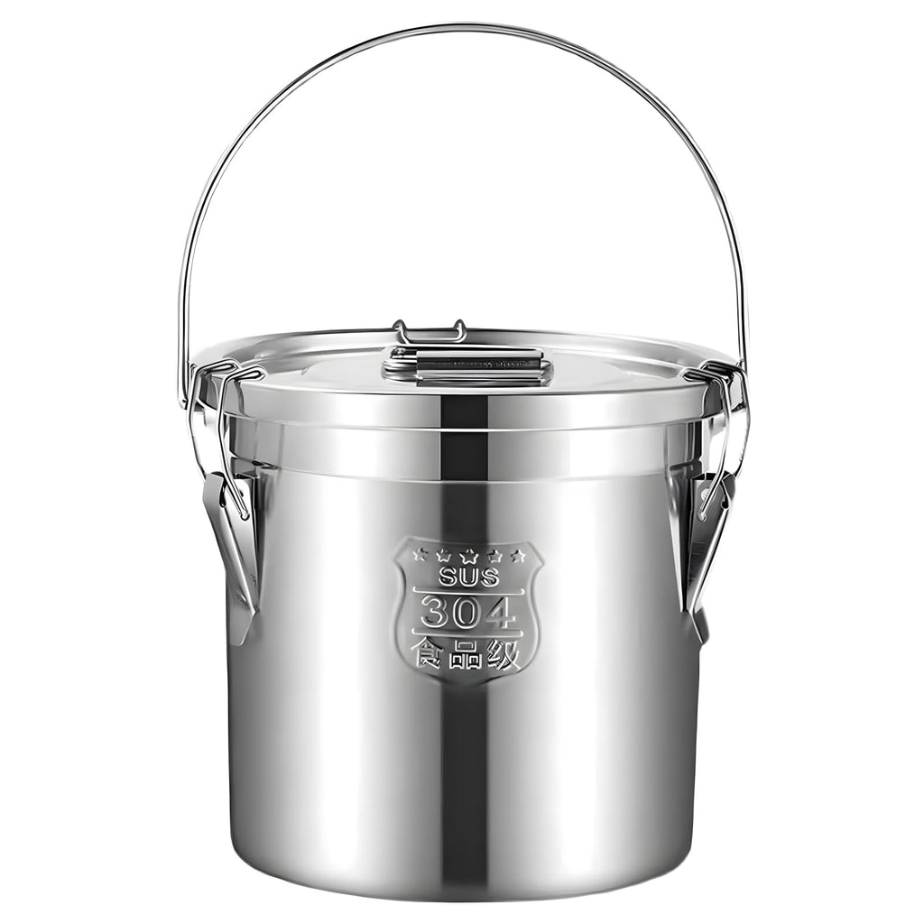 21L/5.5 Gal 304 Stainless Steel Containers with Lids 716 Oz Kitchen Airtight Canisters Stainless Steel Bucket Metal Food Storage Rice Containers Flour Storage Airtight Container