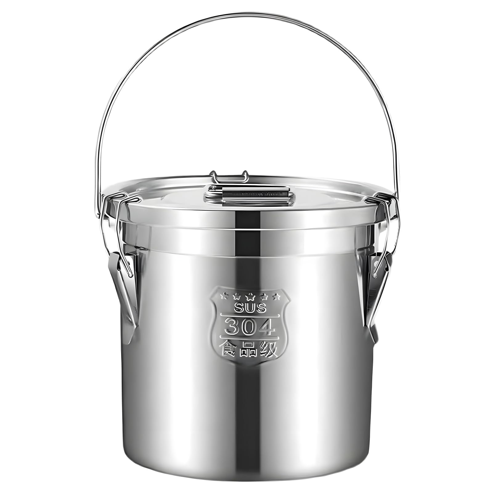 21L/5.5 Gal 304 Stainless Steel Containers with Lids 716 Oz Kitchen Airtight Canisters Stainless Steel Bucket Metal Food Storage Rice Containers Flour Storage Airtight Container