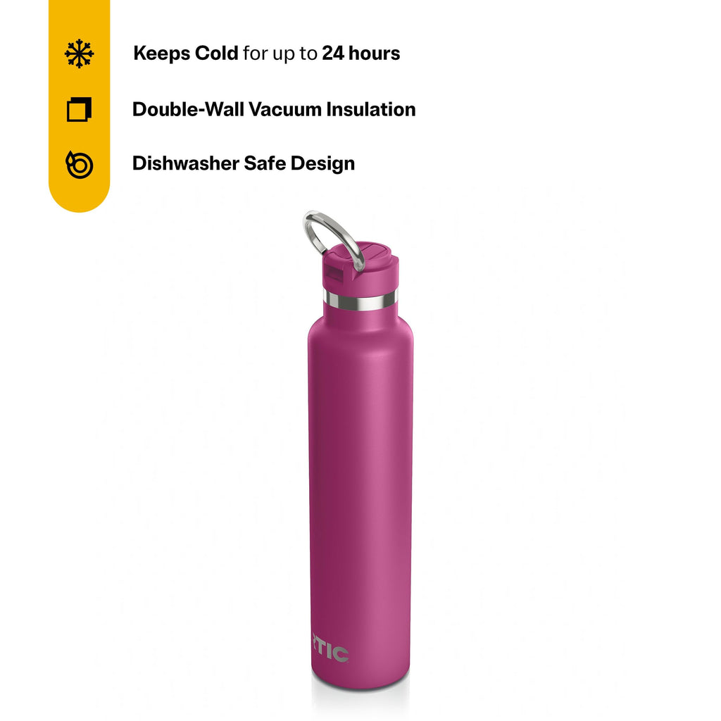 RTIC 26oz Journey Water Bottle, Ceramic Lined, Very Berry