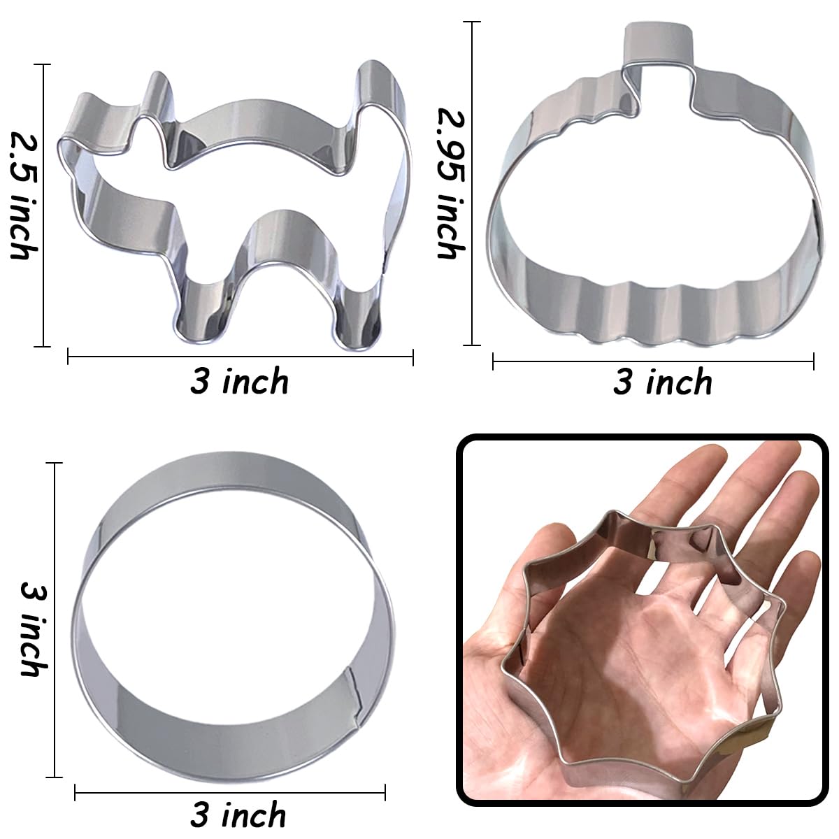 Kanehosi Halloween Cookie Cutters 7Pcs, Easy to Clean & Demold
