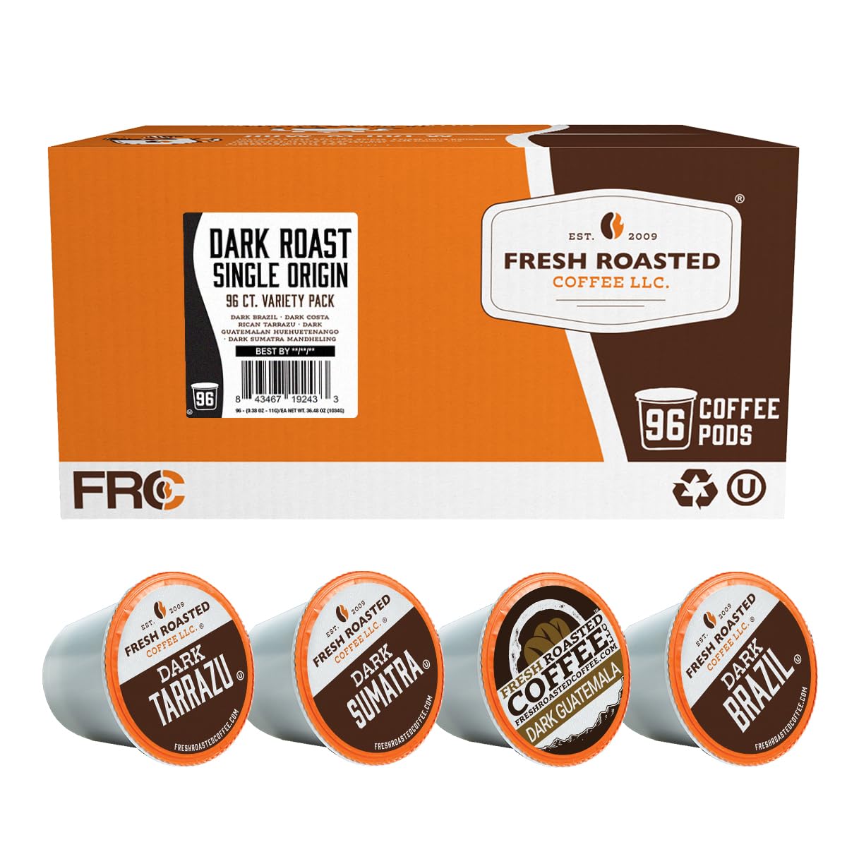 Fresh Roasted Coffee, Organic Bali Blue Moon K-Cup Pods for Keurig Brewers, Medium Roast, USDA Organic, Kosher, 24 Count (Pack of 3)