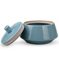 Amoysanli Small Kitchen Ceramic Canister Storage Jar with Lid Blue(ICE)