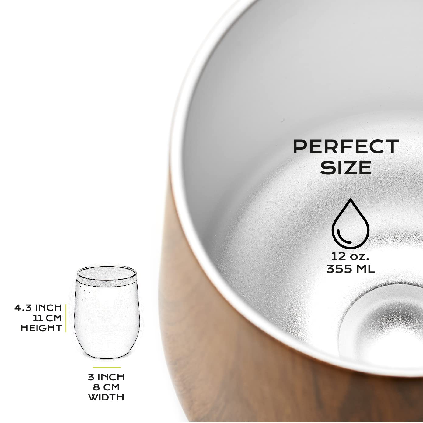 BALIBETOV 5-Piece Large Yerba Mate Cup and Bombilla Kit – Yerba Mate Gourd with Lid, 2 Bombilla Mate Straws, Cleaning Brush, Double-Wall Stainless Steel Mate Cup Set