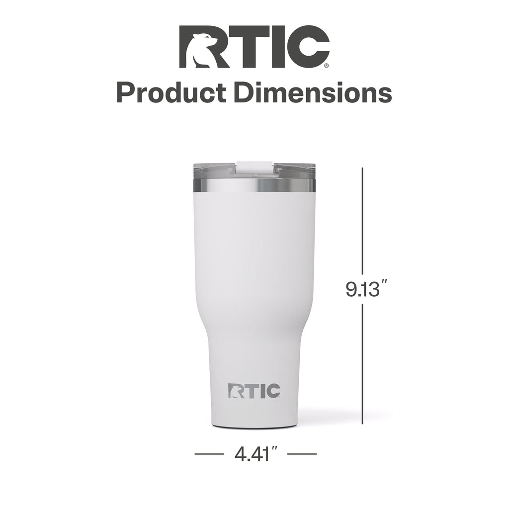 RTIC 40oz Essential Tumbler with Lid, Ceramic Lined, White
