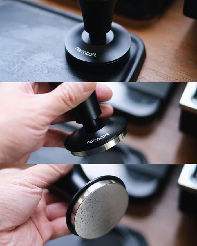 Normcore 51mm Espresso Tamper - Spring-loaded Tamper – Barista Tools - Barista Coffee Tamper with Anodized Aluminum Tamper Stand Holder – Stainless Steel Flat Base