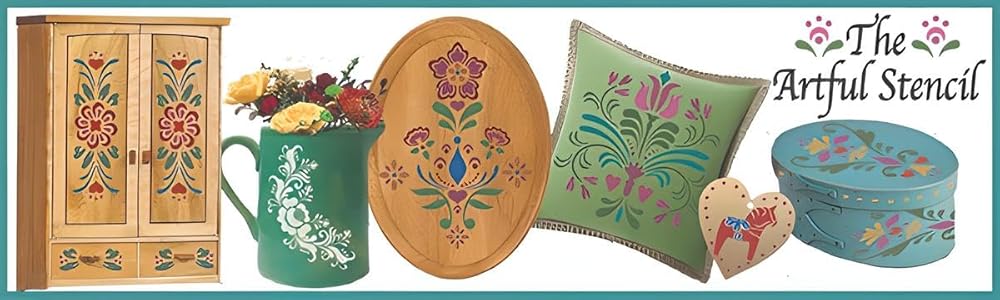 Rosemaling Pattern 18 Stencil Template 8.2" x 9.7" for Painting, Furniture & Folk Art – Reusable Mylar Stencil for DIY Crafts, Walls & Decor Projects – The Artful Stencil
