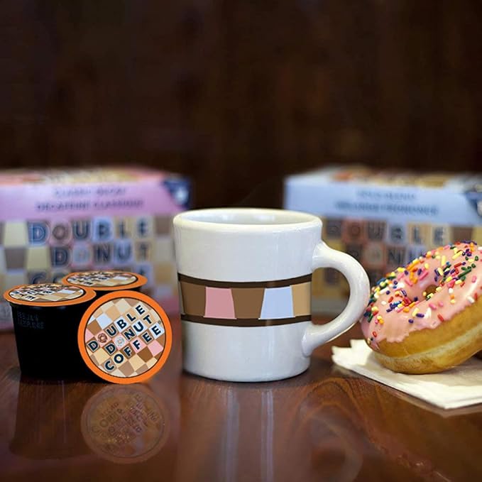 Double Donut Coffee Decaf Flavored Coffee Single Serve Cups For Keurig K Cup Brewer Variety Pack Sampler (96 count)