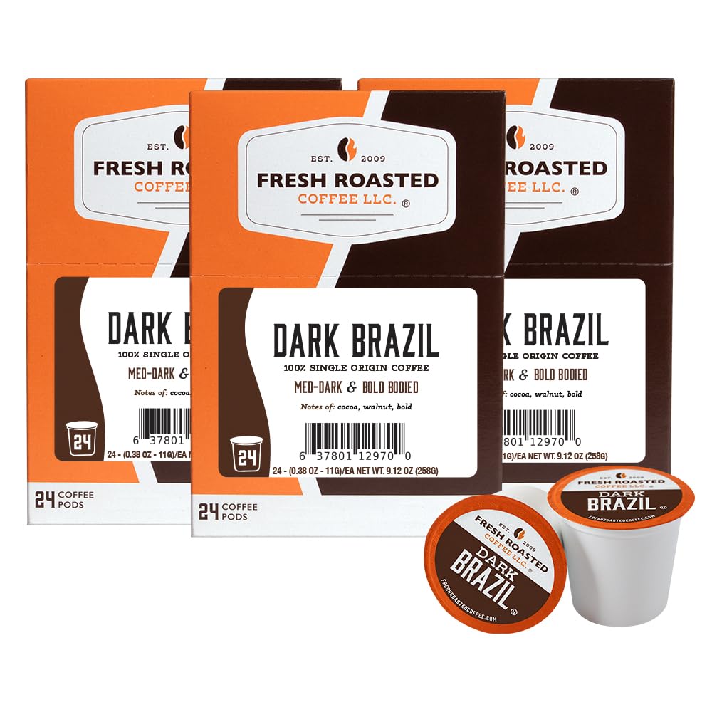 Fresh Roasted Coffee, Organic Bali Blue Moon K-Cup Pods for Keurig Brewers, Medium Roast, USDA Organic, Kosher, 24 Count (Pack of 3)