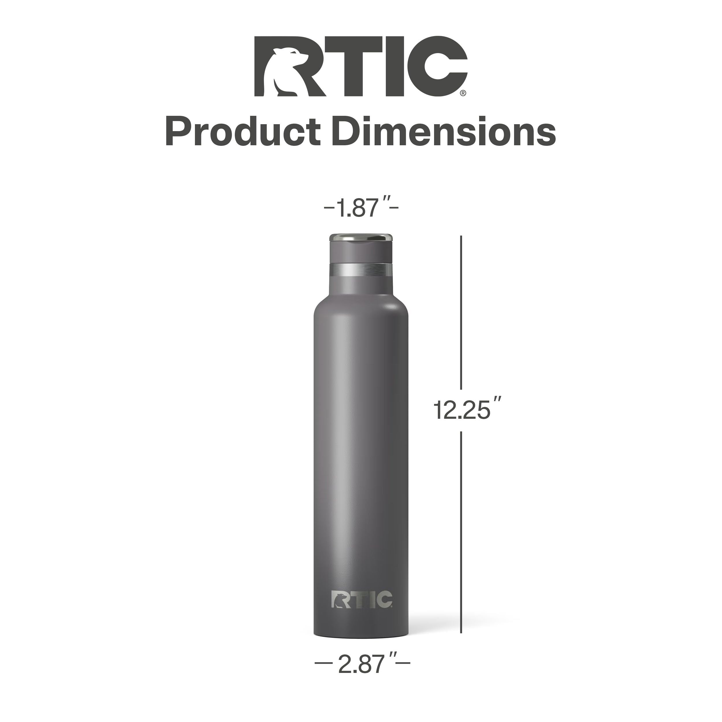 RTIC 26oz Journey Water Bottle, Ceramic Lined, Graphite