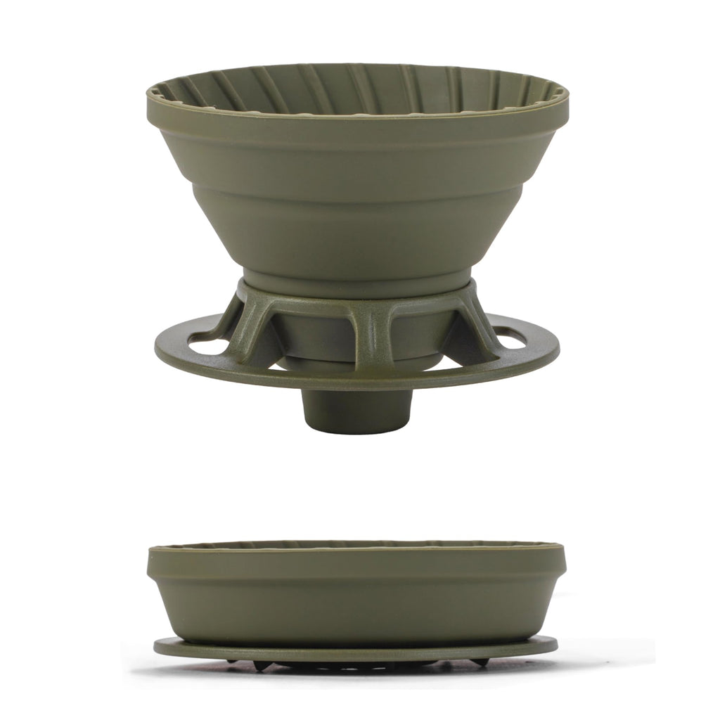 VANDROOP Collapsible Coffee Dripper, Silicone Reusable Coffee Filter Holder, Pour Over Coffee Dripper for Camping, Business Trip, Single Pour Over Coffee Maker (Green)