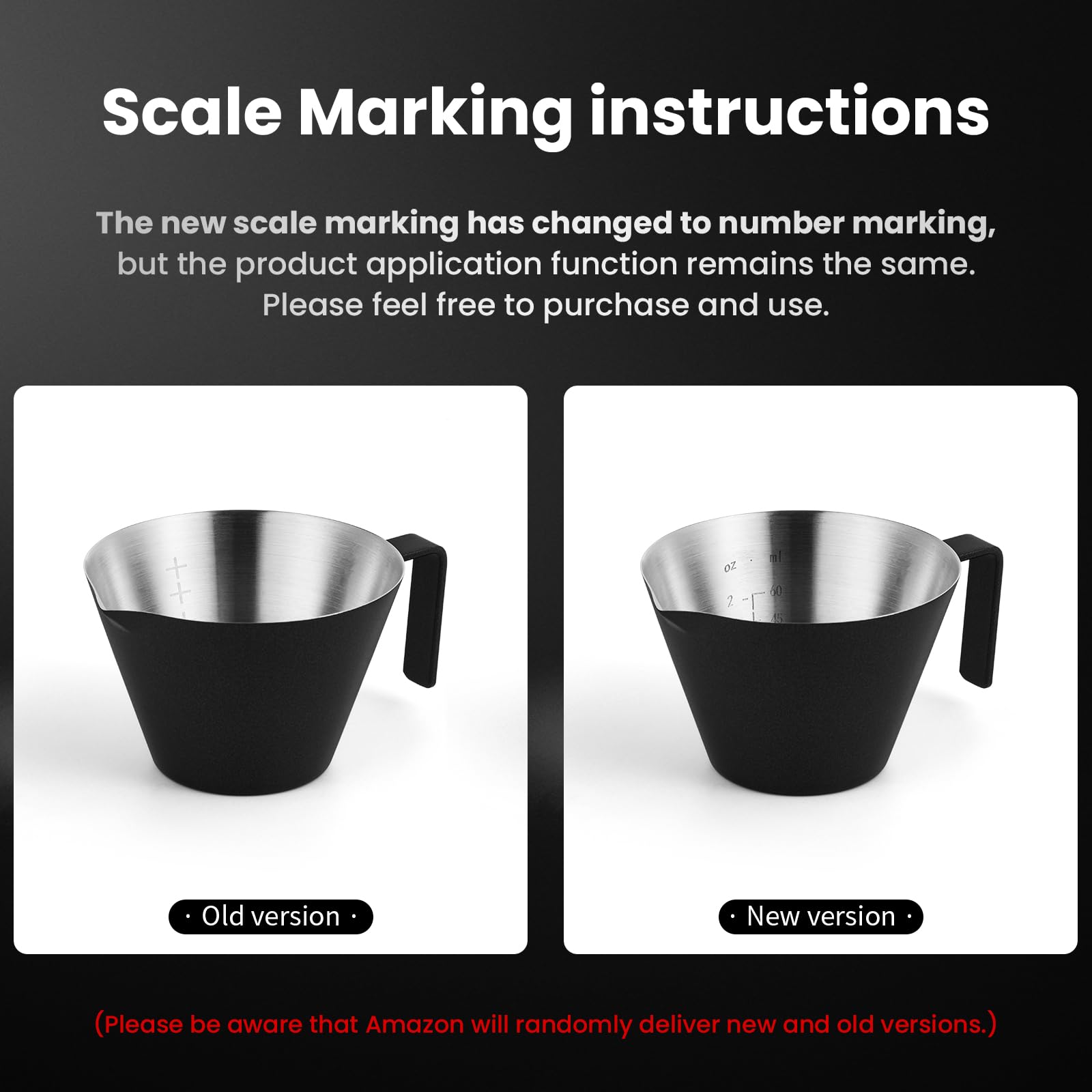 MHW-3BOMBER Espresso Measuring Cup 2oz Espresso Shot Cup Stainless Steel Sauce Cups with Handle for Tomato Sauce|Steak Sauce|Desserts|Beverages (Matte Black) G5141B
