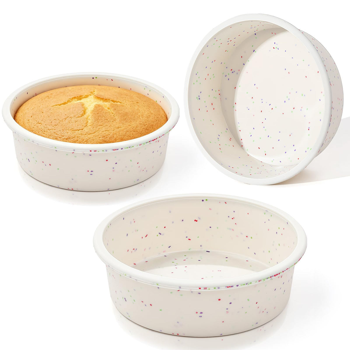 Vinino 8 Inch Silicone Round Cake Pans, Set of 2