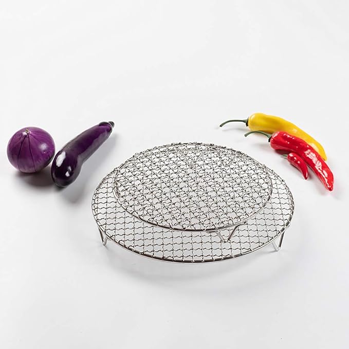 Versatile Round 304 Stainless Steel Cooling Rack Baking,Heat Resistant Rust Proof Sturdy Durable Dia 10.4"