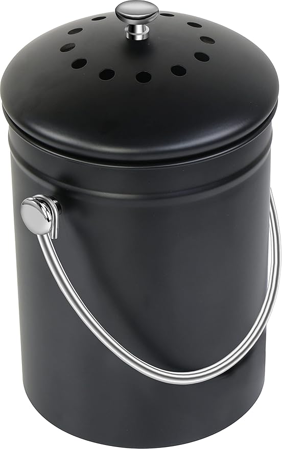 Utopia Kitchen Countertop Compost Bin 1.3 Gallon, Stainless Steel
