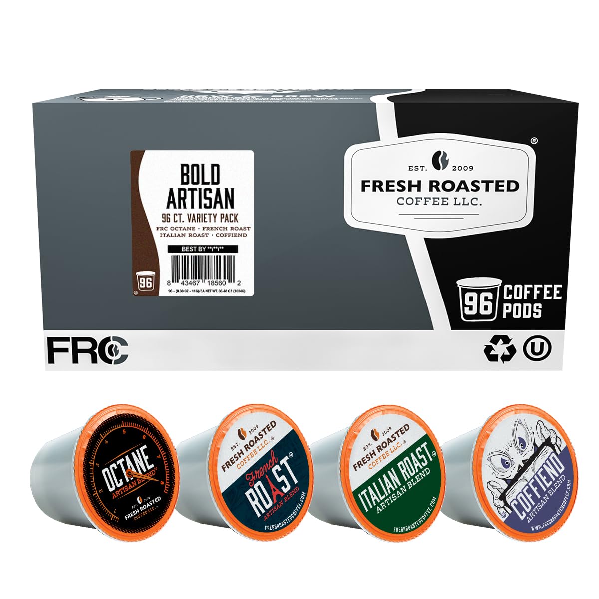Fresh Roasted Coffee, Organic Bali Blue Moon K-Cup Pods for Keurig Brewers, Medium Roast, USDA Organic, Kosher, 24 Count (Pack of 3)
