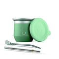 BALIBETOV 8 fl oz Yerba Mate Cup – Mate Cup, 2 Bombillas & Cleaning Brush – Vacuum Insulated – Silicone Cover & Non-Slip Base – Easy to Clean and Maintain
