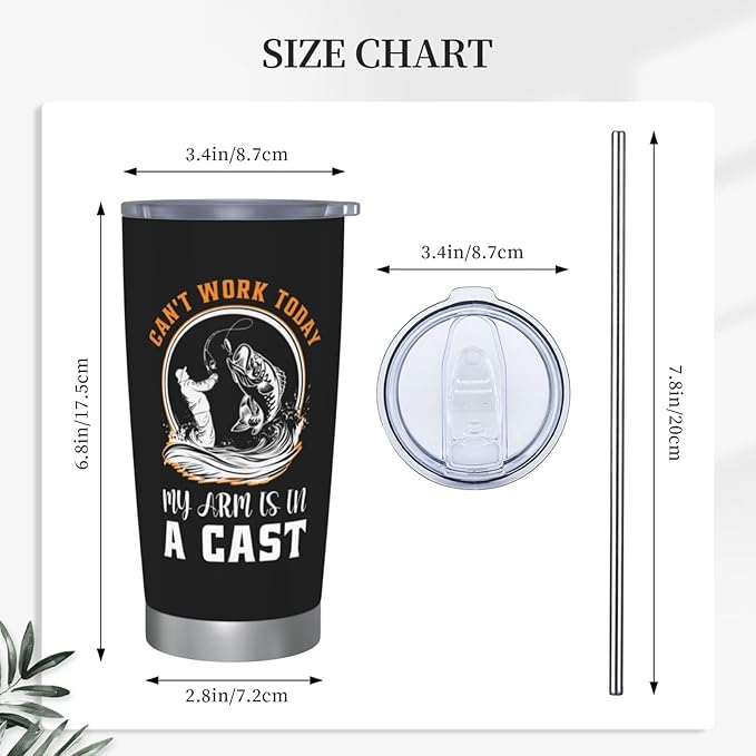 Fishing Gifts for Men 20 Oz Stainless Steel Tumbler, Gifts for Fisherman, Fisherman Gift for Men, Fish Coffee Mug