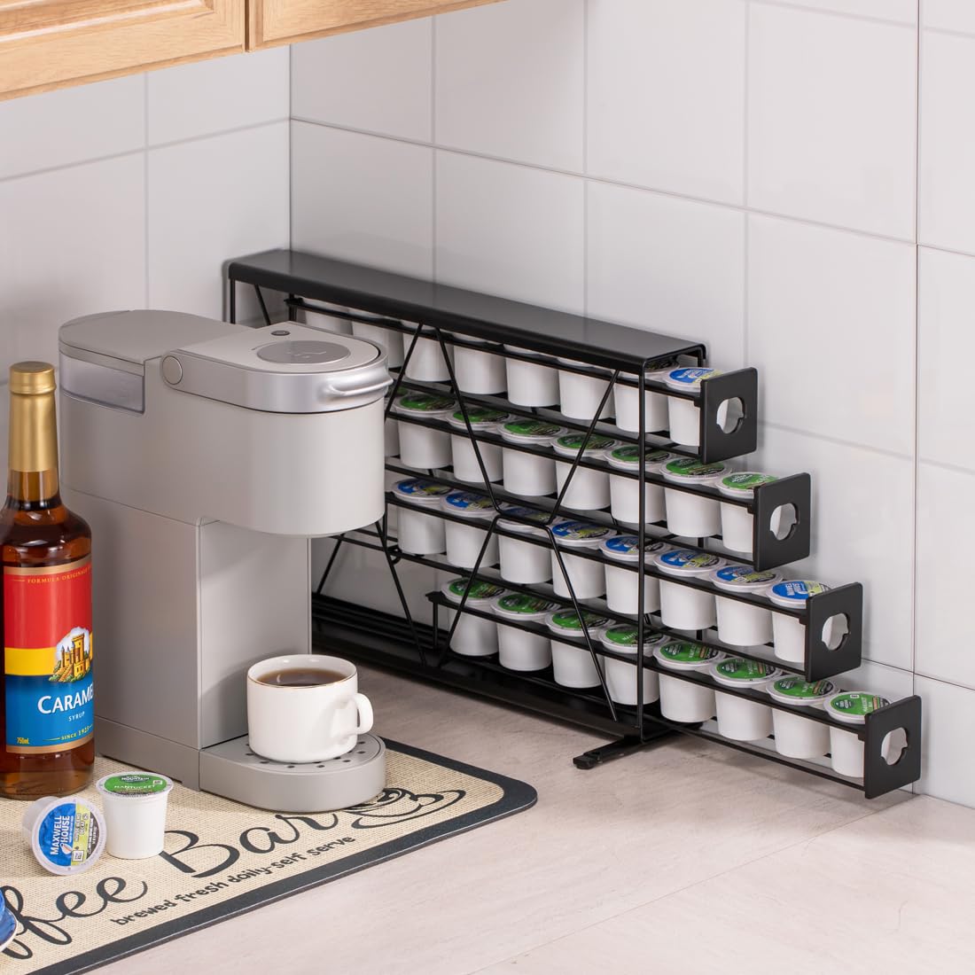 Flagship K Cup Holder for Keurig Pods Coffee Pod Storage 4 Tier K Cup Drawer Organizer for Counter (32 Pods Capacity)
