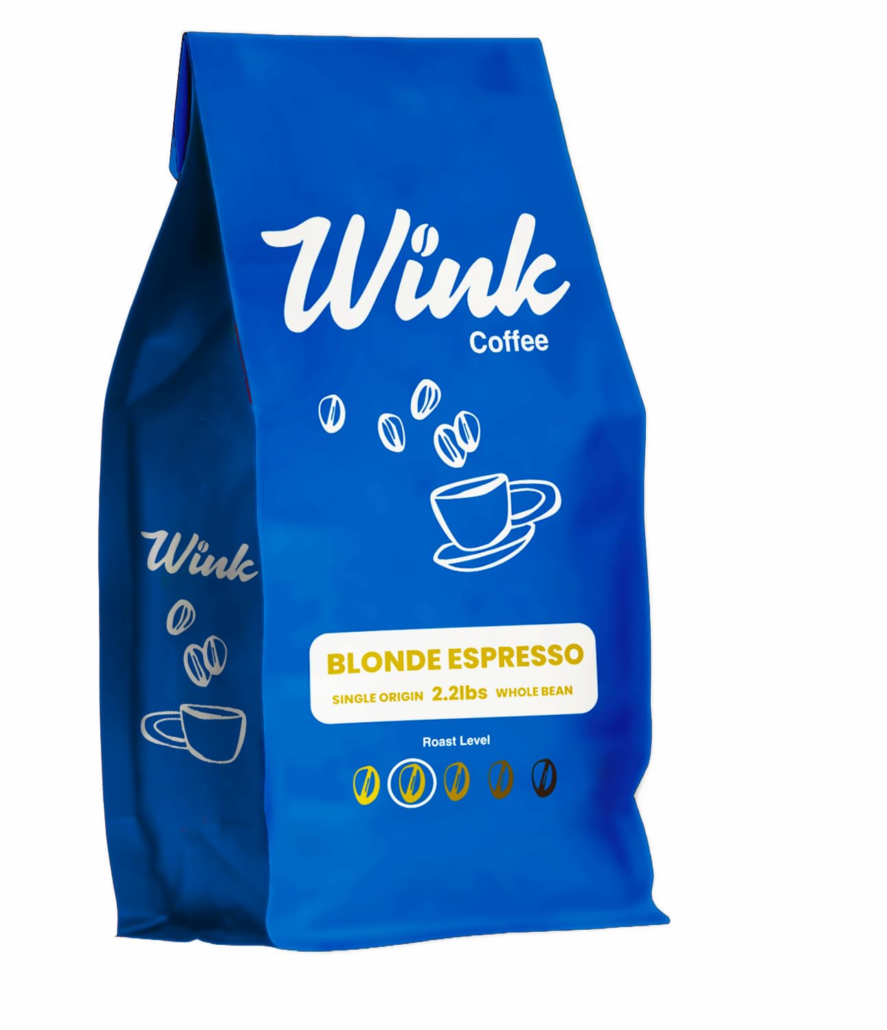 Wink Coffee Blonde Espresso Whole Bean Coffee, 2.2 lb Bag, Light Roast Coffee Beans, 100% Arabica, Single Origin, Gourmet, Small-Batch, Smooth & Balanced, Sustainably Sourced