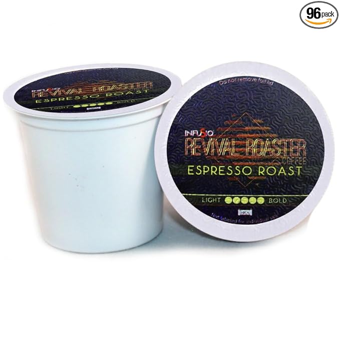 96 Count - Coconut Mocha Coffee, Single Serve Coffee Pods for Keurig K Cup® Brewers - InfuSio Revival Roaster Premium Roasted Coffee (Coconut Mocha, 96 count Compatible with 2.0)……