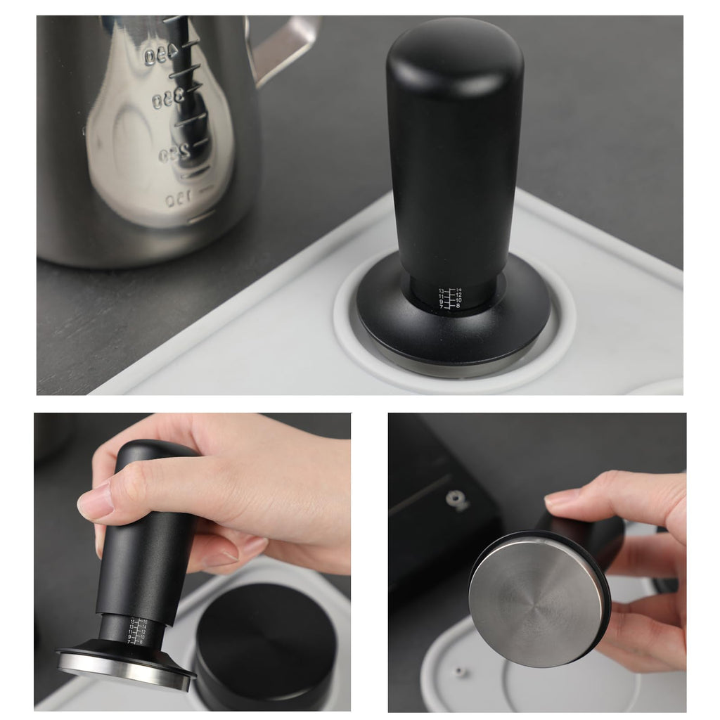 TFSWUFI 53mm Espresso Tamper,Spring Loaded Tamper with Stainless Steel Flat Base,Compatible with 53mm Portafilter,Coffee Tamper for Coffees Enthusiast and Home Barista
