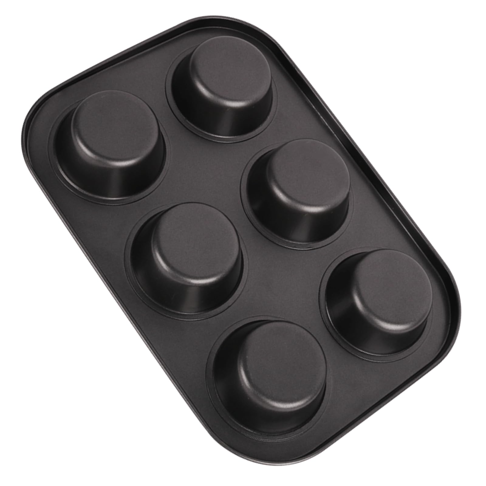 Cayanmydery 2 Packs 6-Cup Muffin Baking Pan Tin, Small Round Muffin Tin, Nonstick Cupcake Pans, Cheesecake Pans, Carbon Steel, Black