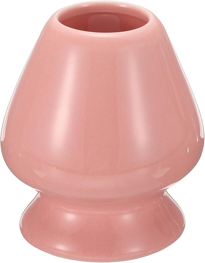 HARFINGTON Ceramic Chasen Stand 73mm Matcha Whisk Holder Teas Set Whisks Stand Traditional Matcha Tea Chasen Holder Tea Set Accessories for Tea Tasting, Pink