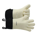 GEEKHOM BBQ Gloves Heat Resistant Oven Mitts - Silicone Grilling Gloves with 14" Long Arm Protection - Waterproof Pot Holder Non-Slip for Men & Women, Kitchen Cooking, Baking, Camping, Beige