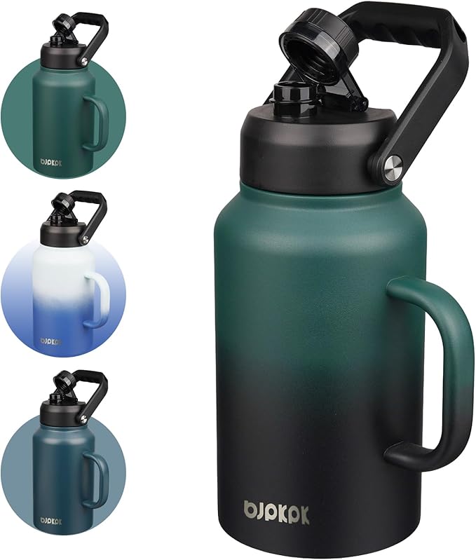 BJPKPK 64oz Insulated Water Bottle, Stainless Steel Vacuum Jug with Handle