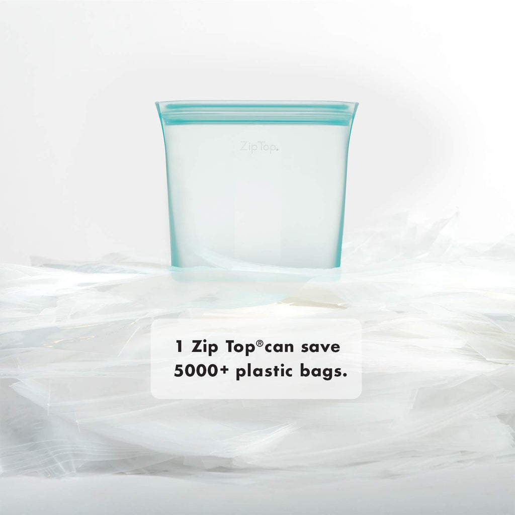 Zip Top Reusable Food Storage Bags | Medium Cup [Lavender] | Silicone Meal Prep Container | Microwave, Dishwasher and Freezer Safe | Made in the USA