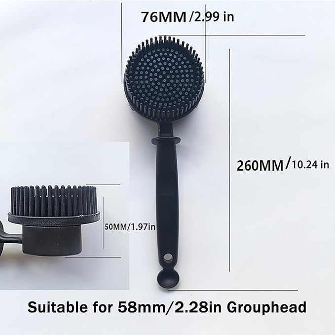 Espresso Cleaning Brush - Espresso Machine Group Head Cleaning Brush - Detachable 360° Silicone Cleaning Bristle Tools for Coffee Machine 58mm Grouphead