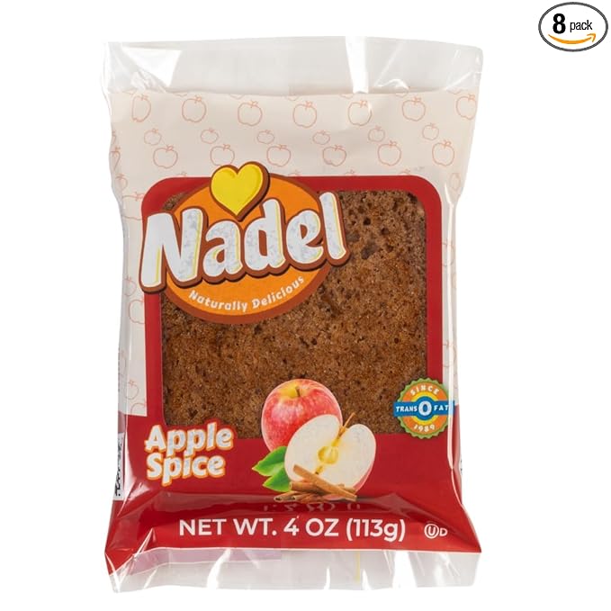 Nadel - NATURALLY DELICIOUS APPLE SPICE CAKE SLICES (8 Pack) Sweet Breads & Cakes, Back to School lunch snack, breakfast bar