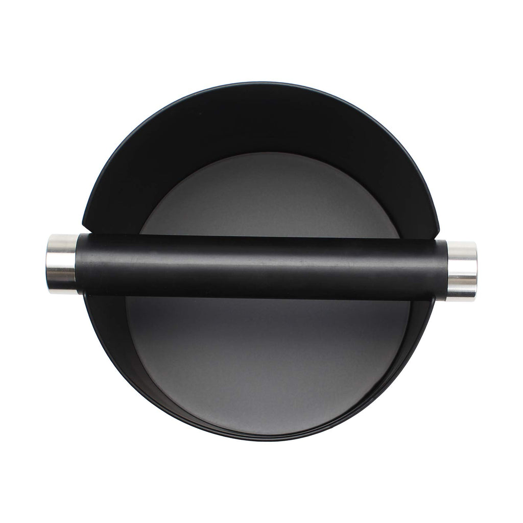 DIBTSA Espresso Knock Box, Stainless Steel Coffee Grounds Knock Box, With Removable Knock Bar and Non-Slip Rubber Base (Black)