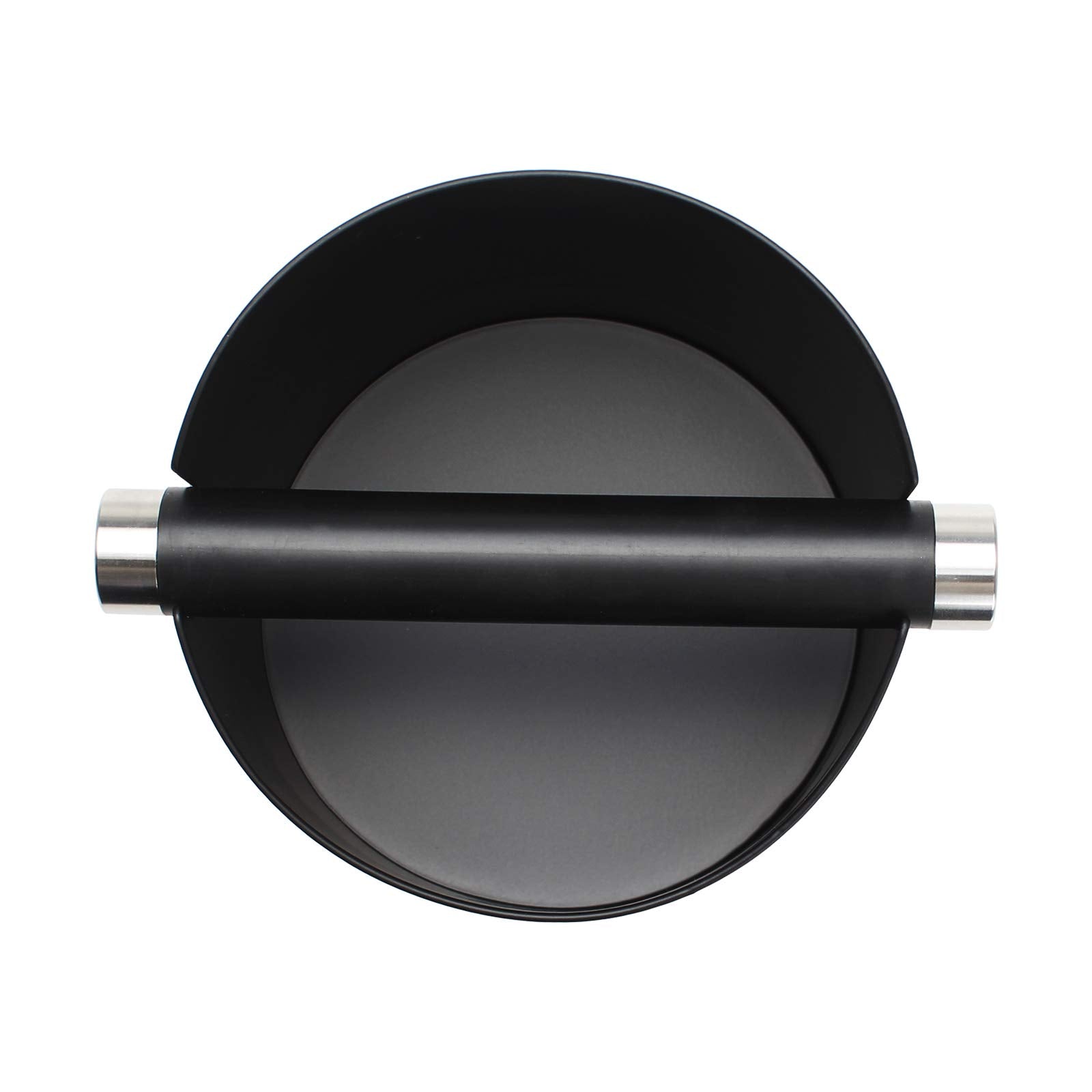 DIBTSA Espresso Knock Box, Stainless Steel Coffee Grounds Knock Box, With Removable Knock Bar and Non-Slip Rubber Base (Black)