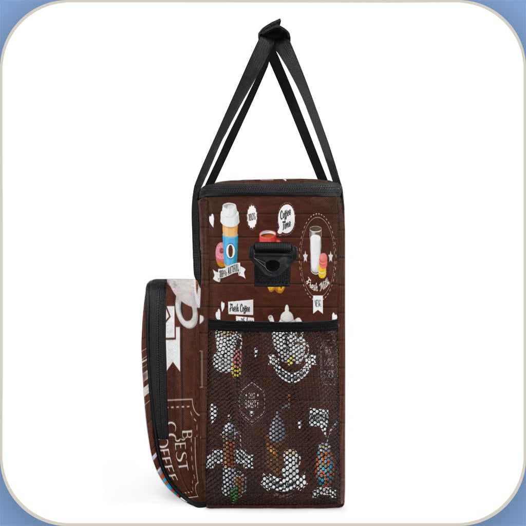 FengQuGou Coffee Culture Maker Carring Bag Cafe Travel Carrying Storage Tote Compatible with Keurig K-Mini or Plus Portable Single Serve Brewer Case Pockets for K-cup Pods