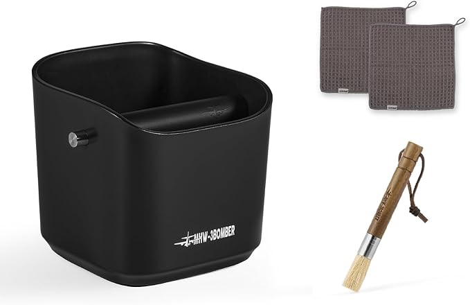 MHW-3BOMBER Espresso Knock Box, 1.2L(15 Cups) Coffee Knock Box with Removable Knock Bar and Anti-slip Pads for Espresso Puck, Coffee Ground, Durable Espresso Accessories