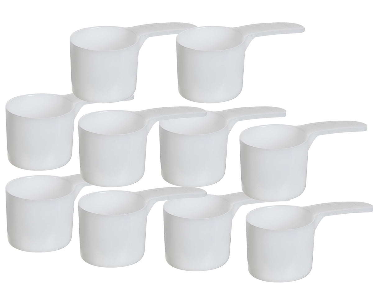 70 mL Plastic Measuring Packaging Scoop (=70 cc/ = 4.73 Tablespoon/ = 2.37 fl oz/ = 0.3 Cup), Meidum Handle - to Measure and Dispense Spices, Granules, Powders, for Seeds Packing (2)