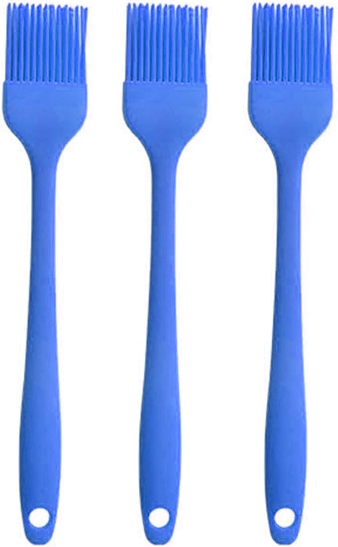 Silicone brush, Oil Brush for BBQ Kitchen Cooking Baking and Grilling(3 PCS,Blue)
