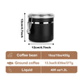 Walktosun Stainless Steel Food Container with Clear Lids Airtight Storage Container Stackable Small Canisters Kitchen Pantry Storage for Cereal, Snacks, Candy, Herbs, Spices, Sugar, Tea (1.2L Black)