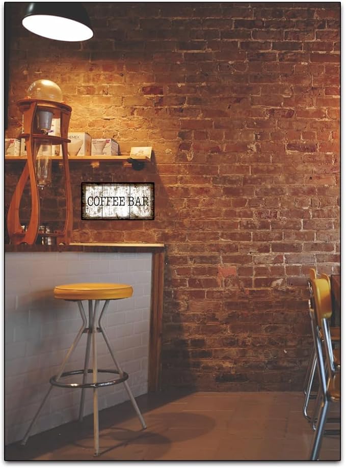 Original Vintage Design, Coffee Tin Metal Wall Art Print Poster, Thick Tinplate Wall Decoration Signs for Coffee Corner/Cafe/Kitchen