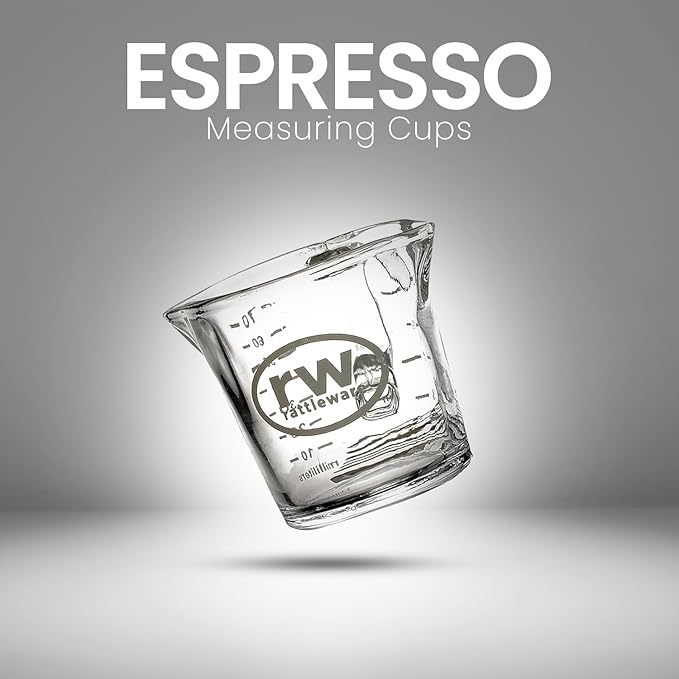 Rattleware 3 oz Espresso Shot Glass Pitcher – Double Spouted Genuine Barista Measuring Cup with Graduations in ml & oz – High-Volume, Commercial-Grade for Swift Espresso Pouring & Precision