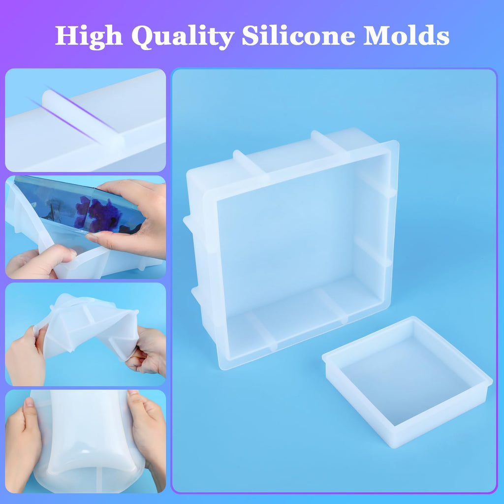 Large Square Resin Molds, Square Silicone Mold for Epoxy Resin