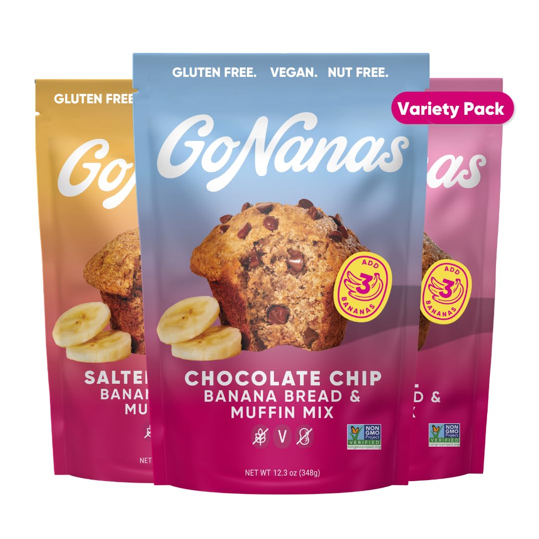 GoNanas Salted Caramel Banana Bread & Muffin Mix, Gluten Free Vegan, 1 Pack