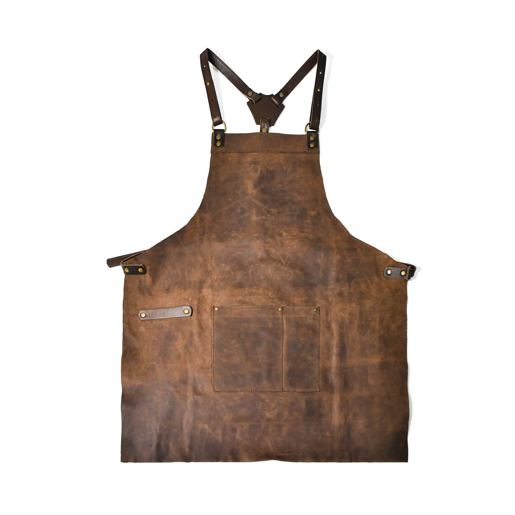 GauchoLife Leather Apron Barista Barber BBQ Barbecue (Brown)