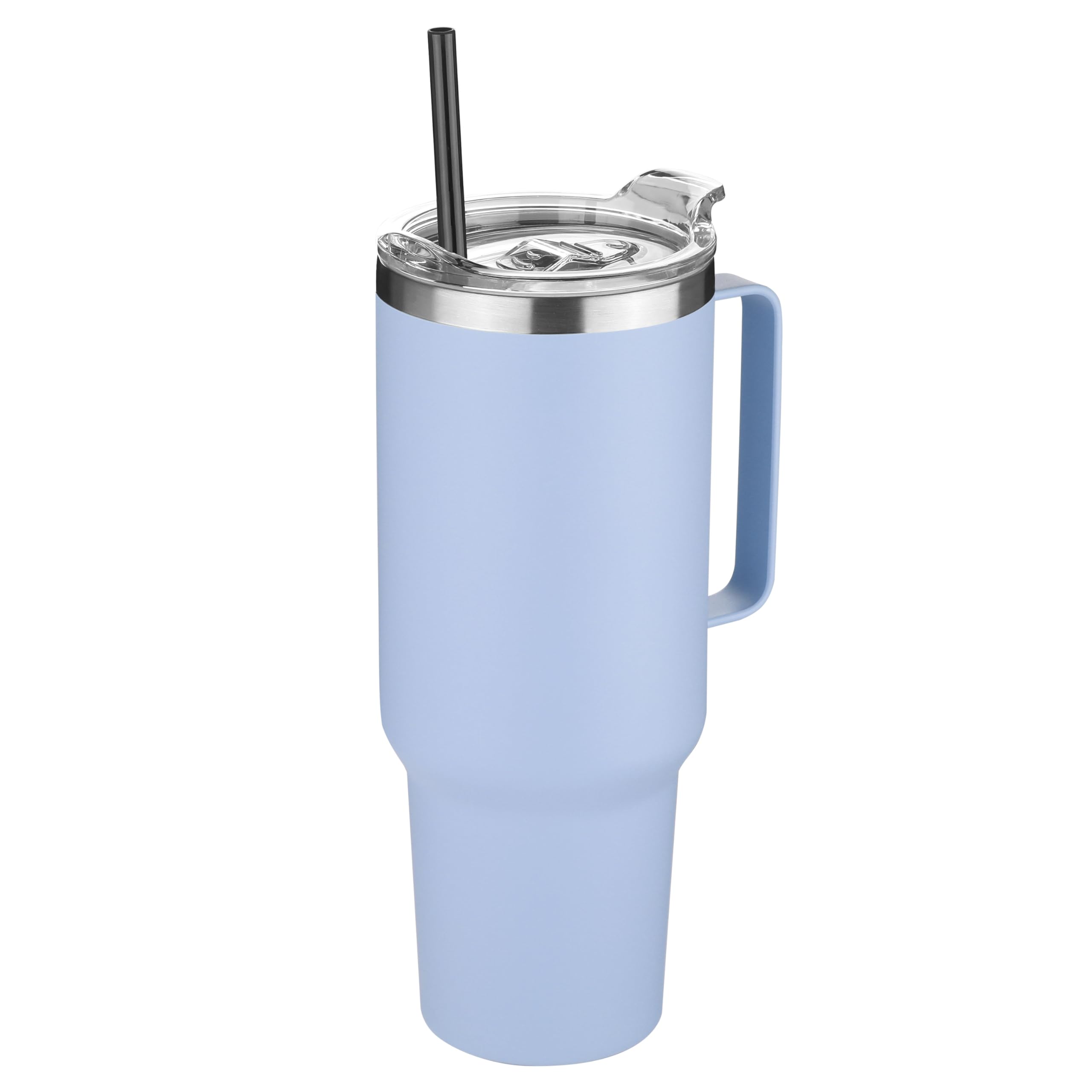 HASLE OUTFITTERS 40 oz Stainless Steel Tumbler with Handle, Vacuum Insulated Tumblers Bulk, Reusable Double Wall Travel Coffee Mug, Durable Powder Coated Water Bottle(Blue, 1)