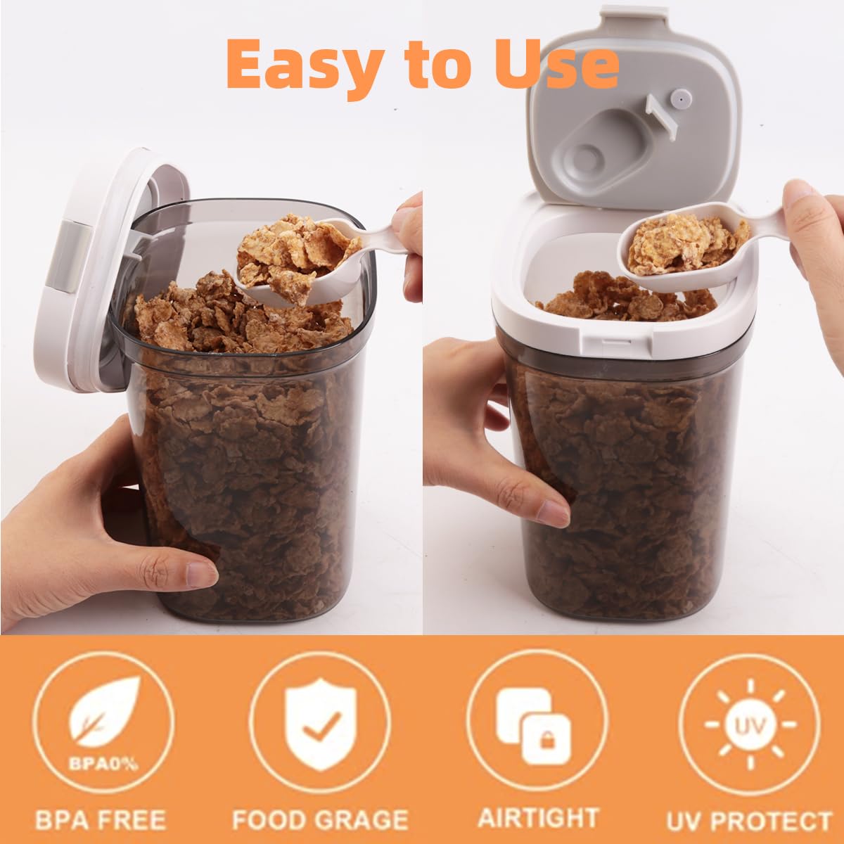 LANGMINGDE Airtight Food Storage Containers, 1.6 QT Coffee Canister Set with Magnetic Scoop, BPA Free, Ideal for Coffee, Spices, Herbs, Candy & Snacks, Keeps Freshness, 2 PCS(Large size